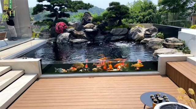 鵝卵石庭院魚池設計